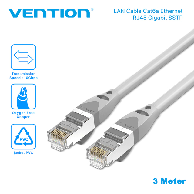 Vention Vention IBH Kabel LAN Cat.6A RJ45 SFTP Patch Harga Rp 32.000 Toko Medan