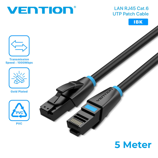 Vention Vention IBK Kabel LAN Cat.6 RJ45 UTP Patch Ethernet Black Black Harga Rp 30.000 Toko Medan