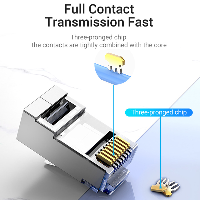 Vention Vention IDF Cat.6A FTP RJ45 Modular Plug Transparent - 50 Pack Harga Rp 45.000 Toko Medan