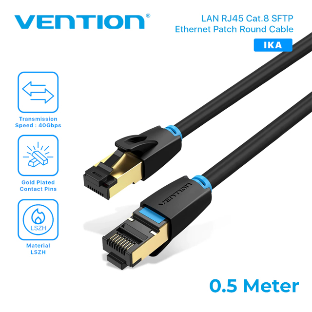 Vention Vention IKA Kabel LAN Cat.8 RJ45 SFTP Patch Ethernet Black Black Harga Rp 70.000 Toko Medan