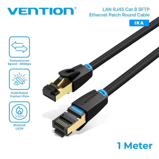 Vention Vention IKA Kabel LAN Cat.8 RJ45 SFTP Patch Ethernet Black Black Harga Rp 70.000 Toko Medan