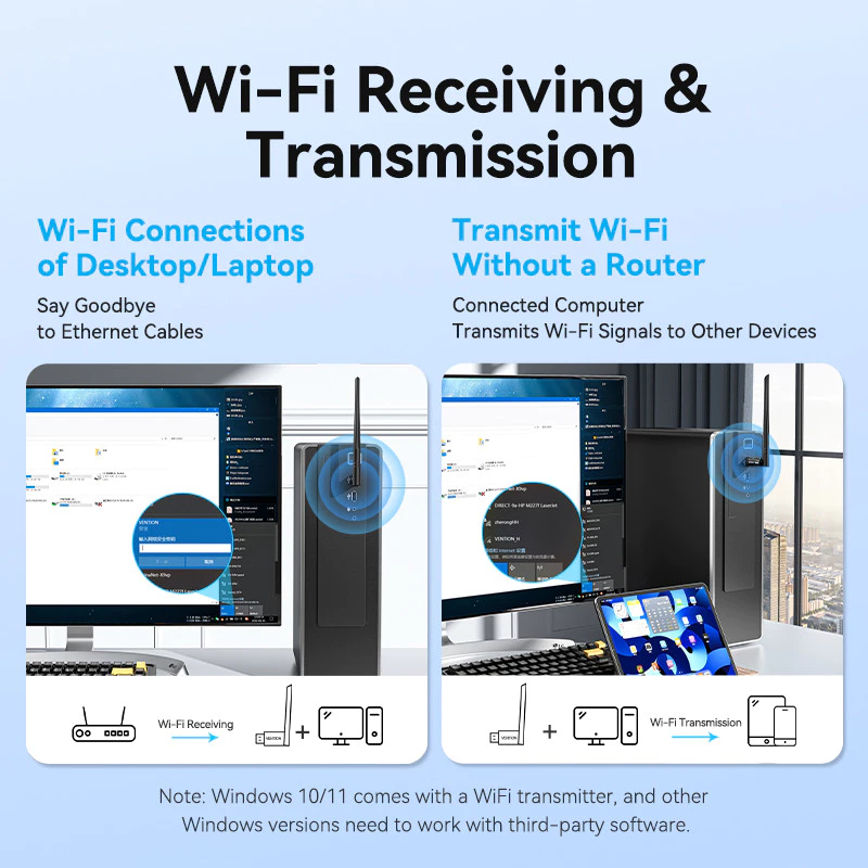 Vention Vention KDW Wireless USB Adapter Dongle WiFi Dual Band Antenna Harga Rp 230.000 Toko Medan