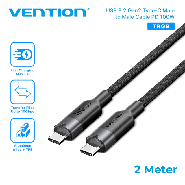 Vention Vention TRG Kabel USB 3.2 Gen2 Type C Male to C Male 5A 10Gbps Harga Rp 105.000 Toko Medan