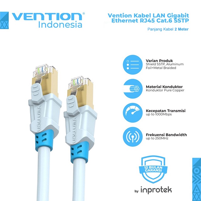 Vention Vention VAP-A06 Kabel LAN RJ45 CAT6a SSTP Patch Cord Harga Rp 40.000 Toko Medan
