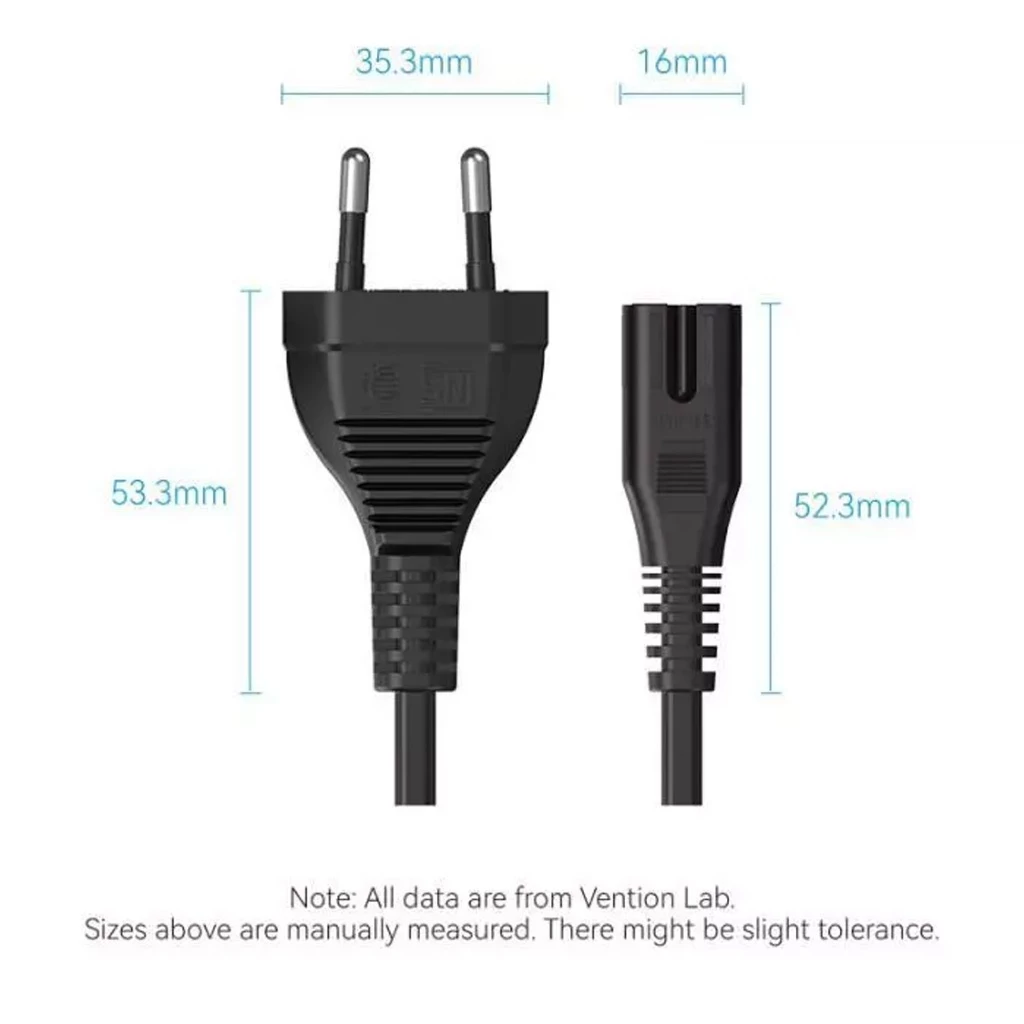 Vention Vention ZCI Kabel Power Cord C7 Connector 2-Prong EU Plug - 1.8M Harga Rp 55.000 Toko Medan