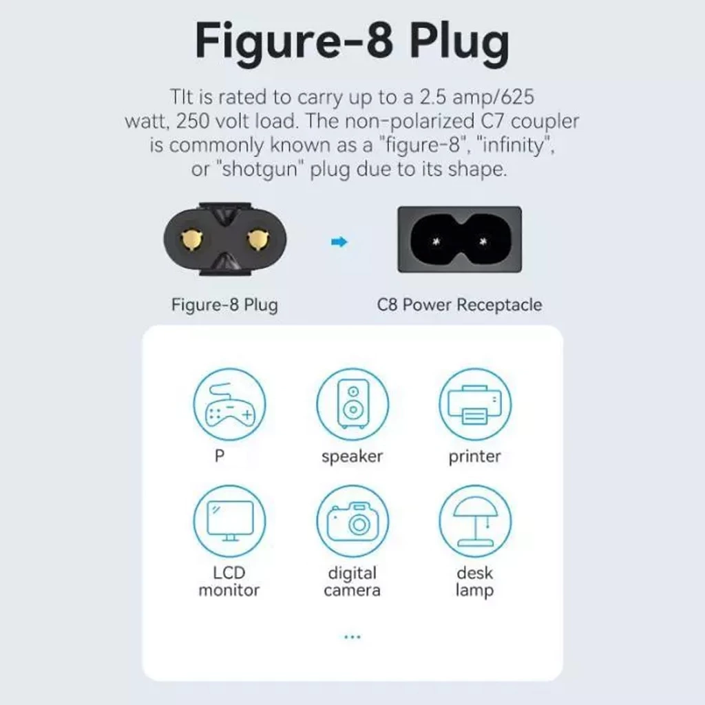 Vention Vention ZCI Kabel Power Cord C7 Connector 2-Prong EU Plug - 1.8M Harga Rp 55.000 Toko Medan