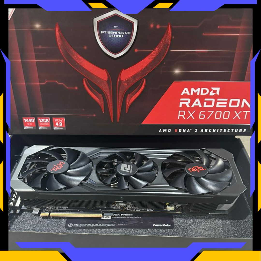 PowerColor VGA POWERCOLOR AMD RADEON RX 6700XT 12GB GDDR6 - 3 FAN LIKE NEW Harga Rp 4.500.000 Toko Medan