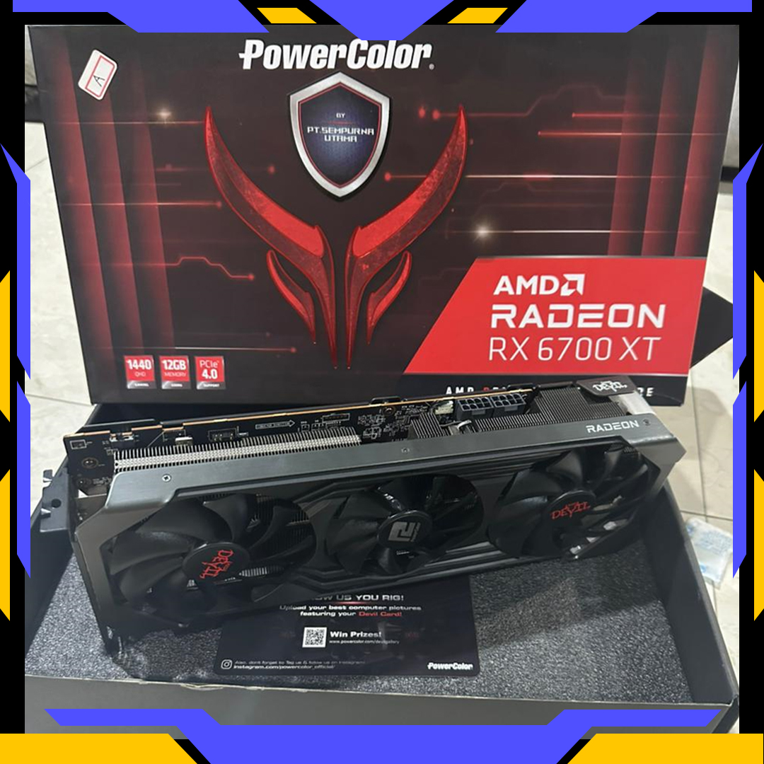 PowerColor VGA POWERCOLOR AMD RADEON RX 6700XT 12GB GDDR6 - 3 FAN LIKE NEW Harga Rp 4.500.000 Toko Medan
