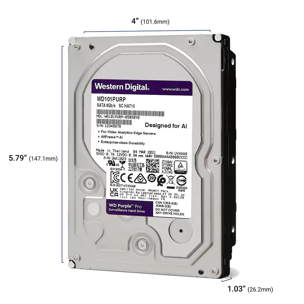 Western Digital WD Harddisk Internal Purple Pro Surveillance 3.5" Purple Harga Rp 10.800.000 Toko Medan