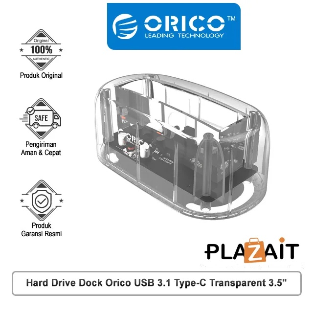 Hard Drive Dock Orico USB3.1 Type-C Transparent 3.5"