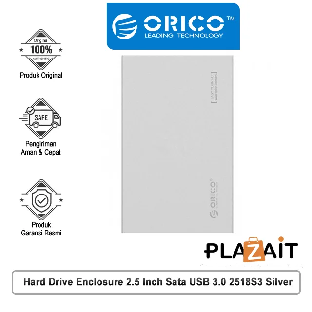 Hard Drive Enclosure 2.5 Inch Sata USB 3.0 2518S3 Silver