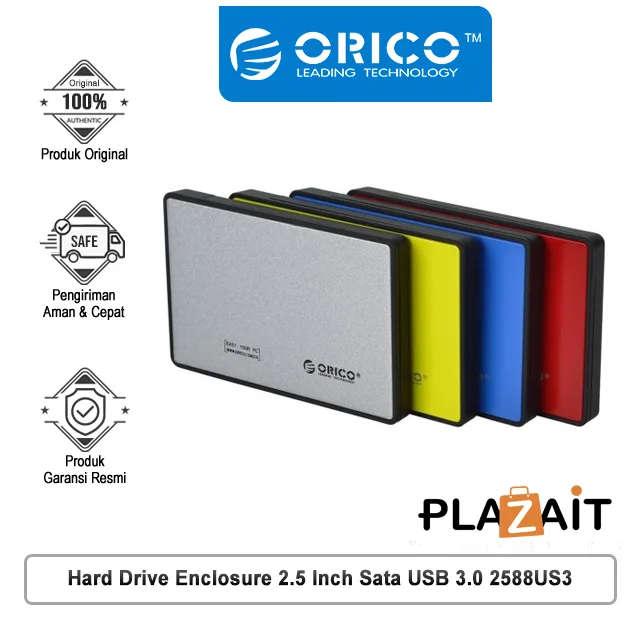 Hard Drive Enclosure 2.5 Inch Sata USB 3.0 2588US3 (Silver, Yellow, Blue, Red)