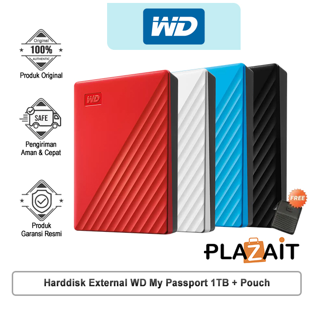 Harddisk External WD My Passport 1TB + Pouch