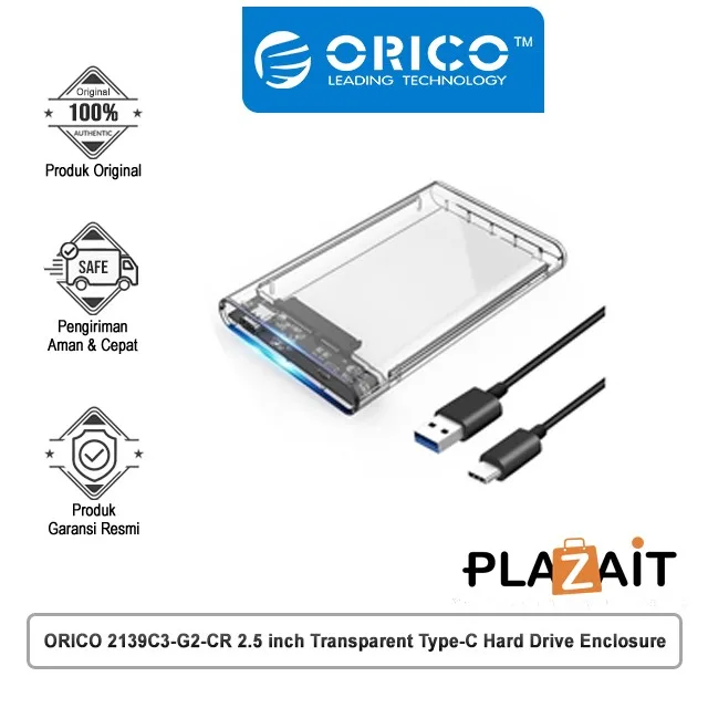 HDD Enclosure Orico Transparent 2.5 inch SATA Type C 2139C3