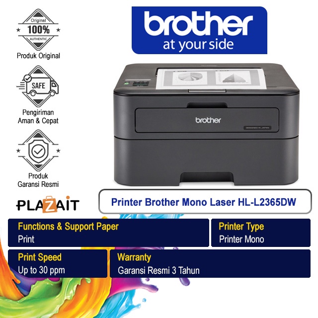 Brother Printer Mono Laser HL-L2365DW A4 WiFi - Print Only
