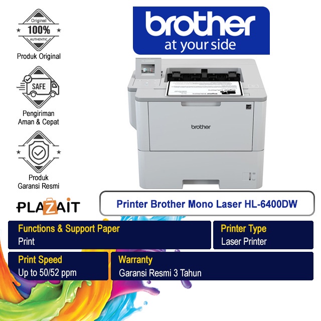 Brother Printer Mono Laser HL-L6400DW A4 WiFi - Print Only