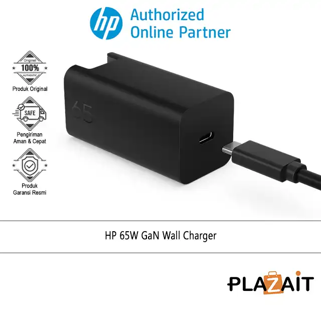 HP Adaptor 65W GaN Wall Charger Laptop