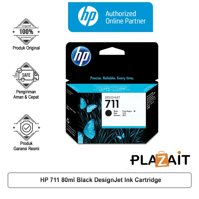 HP 711 80ml Black Original DesignJet Ink Cartridge (3WX01A)