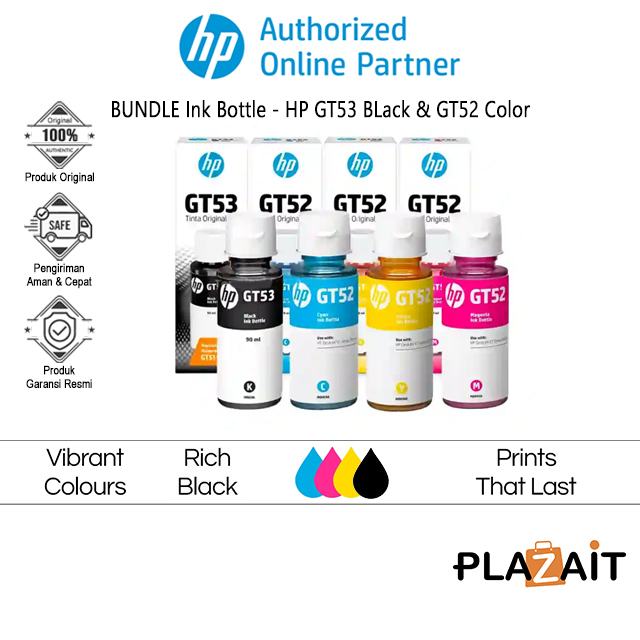 HP Ink Bottle GT52 Color & HP GT53 Black - BUNDLE