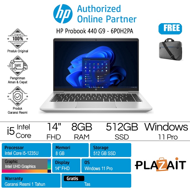HP Probook 440 G9 - 6P0H2PA /Intel Core i5-1235U/8GB/512GB SSD/Intel Iris Xe Graphics/14" FHD/Windows 11 Pro/Silver/1Y