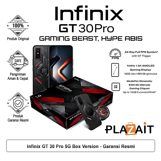 Infinix GT 30 Pro 5G Box Version 8GB/256GB | 12GB/512GB - Garansi Resmi