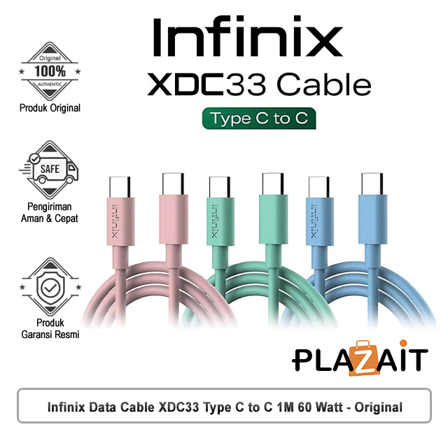 Infinix Kabel Data XDC33 Type C to C 1M - 60W Braided Charging Cable
