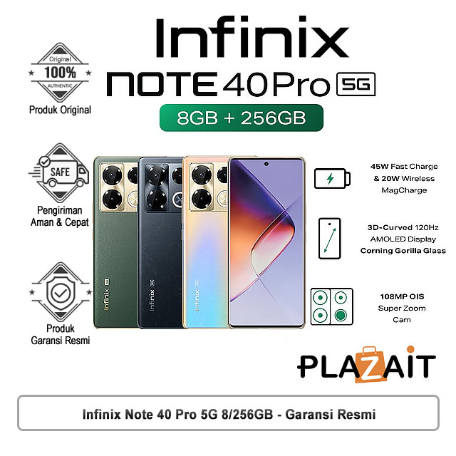 Infinix Note 40 Pro 5G 8/256GB - Garansi Resmi