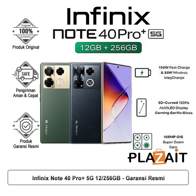 Infinix Note 40 Pro+ 5G 12/256GB - Garansi Resmi