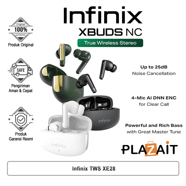 Infinix TWS XE28 | Xbuds NC - True Wireless Stereo - Noice Cancellation - Powerful and Rich Bass