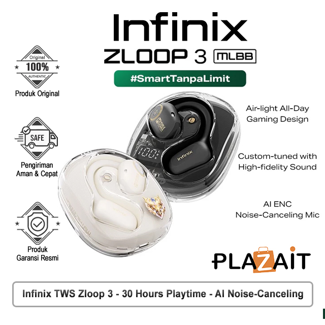 Infinix TWS XE02 Zloop 3 - 30 Hours Playtime - Premium Sound Quality - AI Noise-Canceling Mic