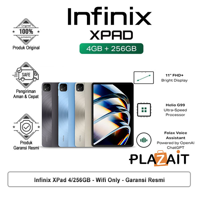 Infinix XPad 4/256GB - Wifi Only - Garansi Resmi