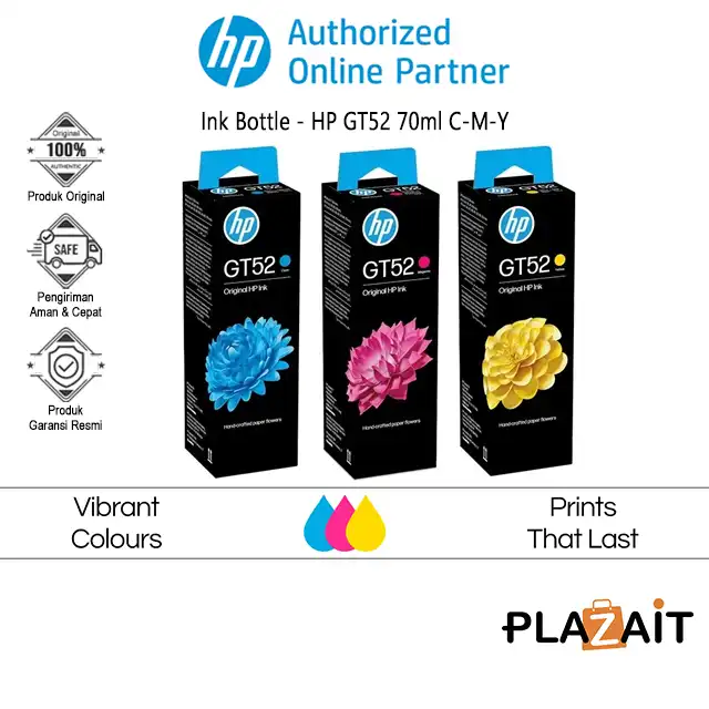HP GT52 Original Ink Bottle 70-ml C-M-Y