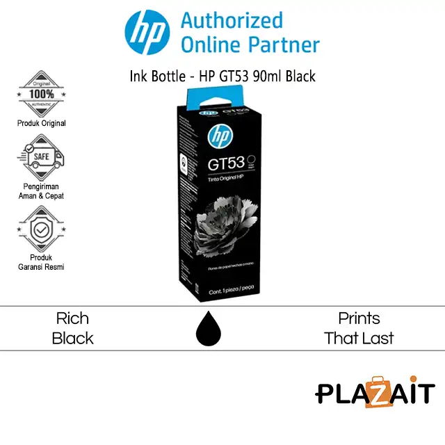 HP GT53 Original Ink Bottle 90-ml Black