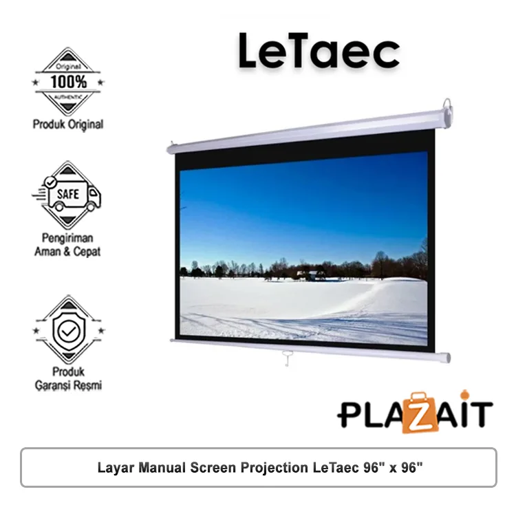 Layar Manual Screen Projection LeTaec 96" x 96"