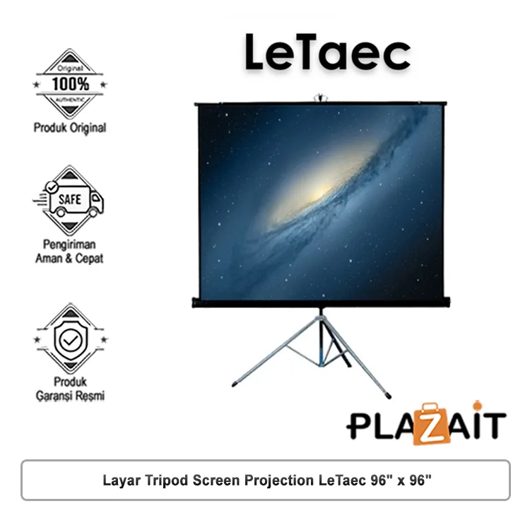 Layar Tripod Screen Projection LeTaec 96" x 96"