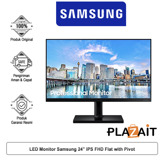 LED Monitor Samsung 24" IPS FHD Flat with Pivot (LF24T450FQEXXD)