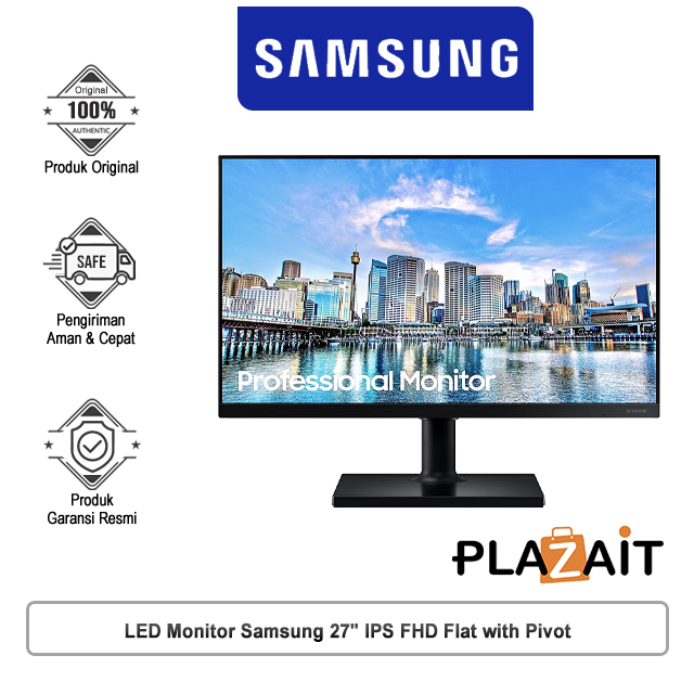 LED Monitor Samsung 27" IPS FHD Flat with Pivot (LF27T450FQEXXD)