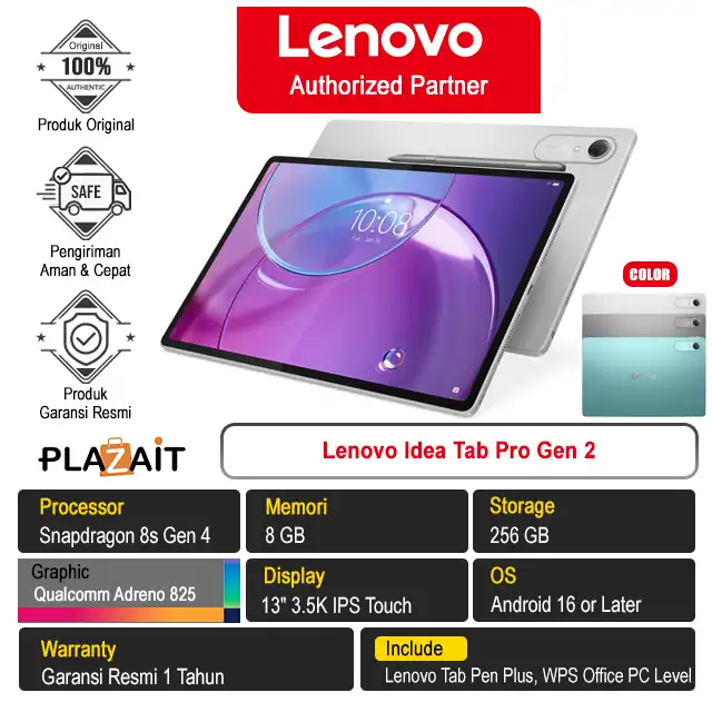 Lenovo Idea Tab Pro Gen 2 /Snapdragon 8s Gen 4/8GB/256GB/Qualcomm Adreno 825/13" 3.5K IPS Touch/Android 16/1Y