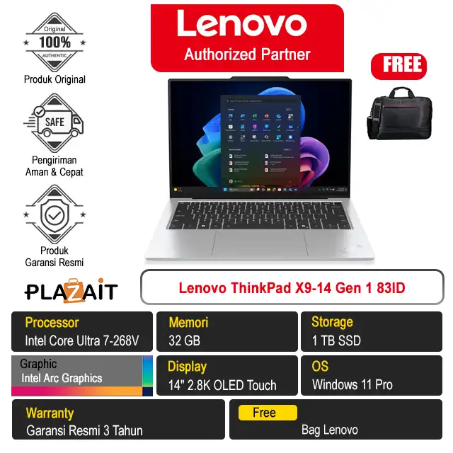 Lenovo ThinkPad X9-14 Gen 1 Aura Edition 83ID /Intel Core Ultra 7-268V/32GB/1TB SSD/Intel Arc Graphics/14" 2.8K OLED Touch/Win 11 Pro/White/3Y