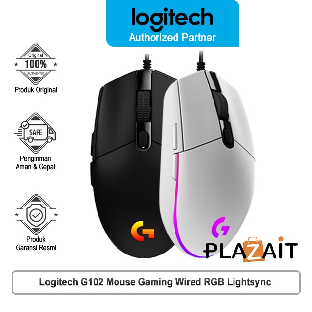 Logitech G102 Mouse Gaming Wired RGB V2 Lightsync