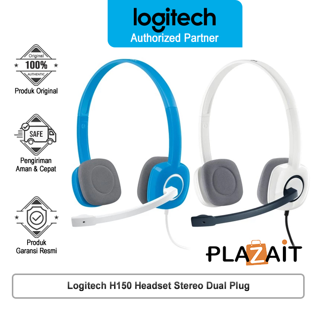 Logitech H150 Stereo Headset dengan Mikrofon Noise-Cancelling dan Dual Plug