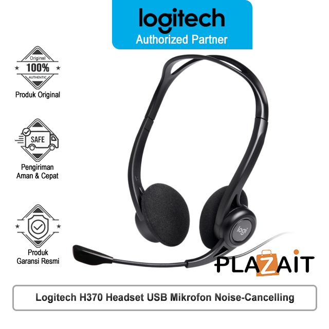 Logitech H370 Headset USB dengan Mikrofon Noise-Cancelling