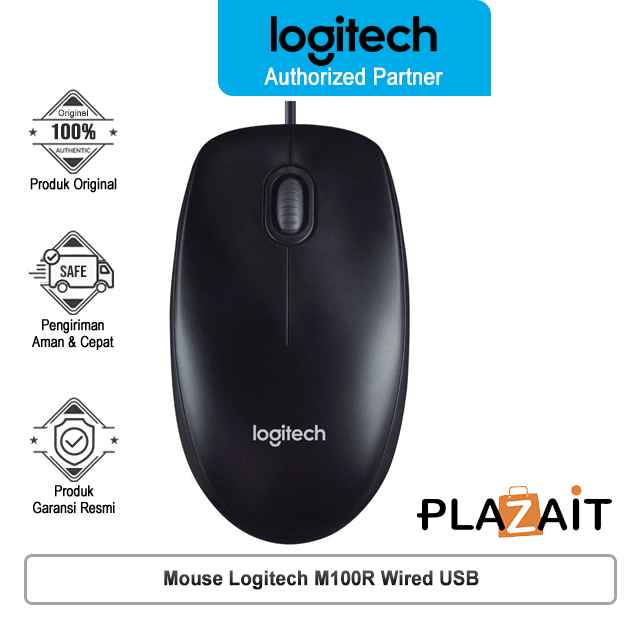Logitech M100R Mouse Kabel Wired USB Optical