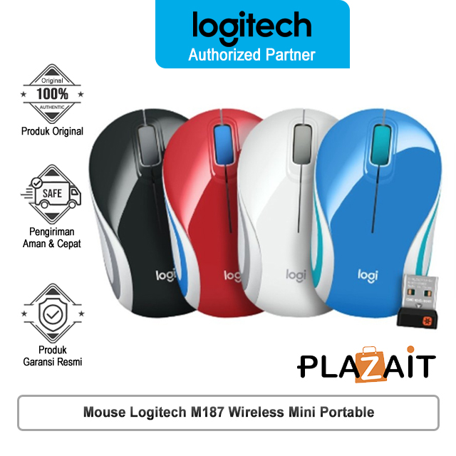 Logitech M187 Mouse Wireless Mini Portable