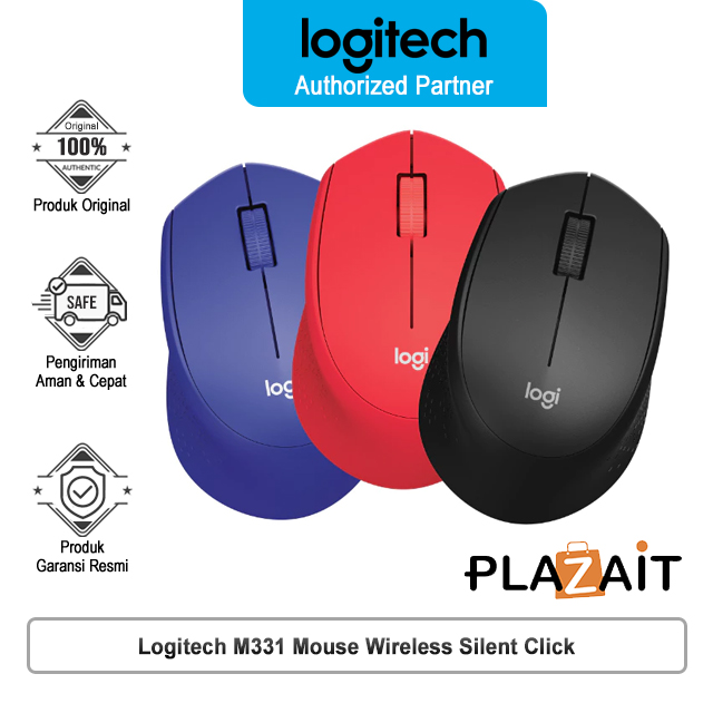 Logitech M331 Mouse Wireless Silent Click dilengkapi dengan Baterai