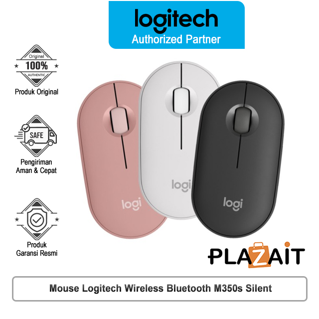 Logitech M350s Mouse Wireless Bluetooth Slim Silent Pebble 2