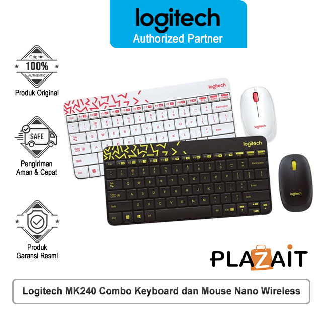 Logitech MK240 Combo Keyboard dan Mouse Nano Wireless