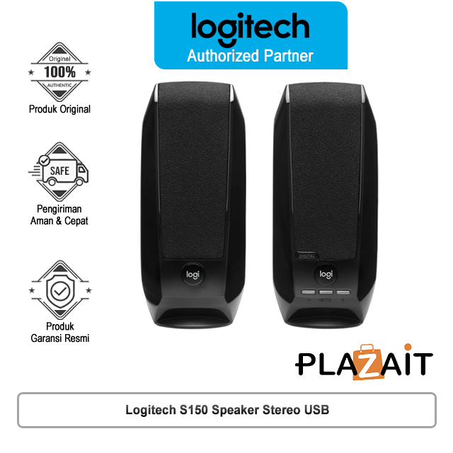 Logitech S150 Speaker Stereo USB - Desain Kecil dan Ringkas untuk Desktop atau Laptop