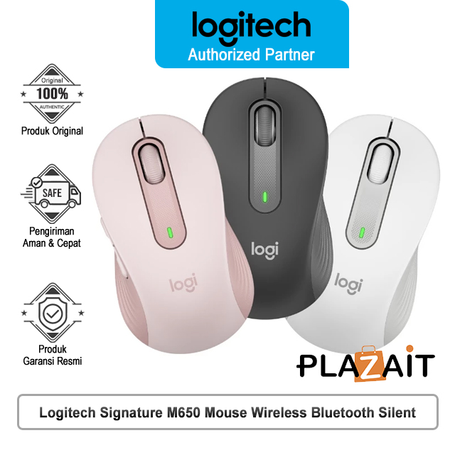 Logitech Signature M650 Mouse Wireless Bluetooth Silent