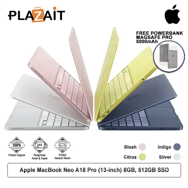 Apple MacBook Neo A18 Pro Chip (13-inch) 6-core CPU and 5-core GPU - 8GB, 512GB SSD